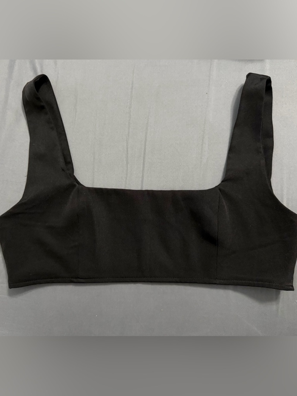 Princess Polly Black Square-Neck Crop Top